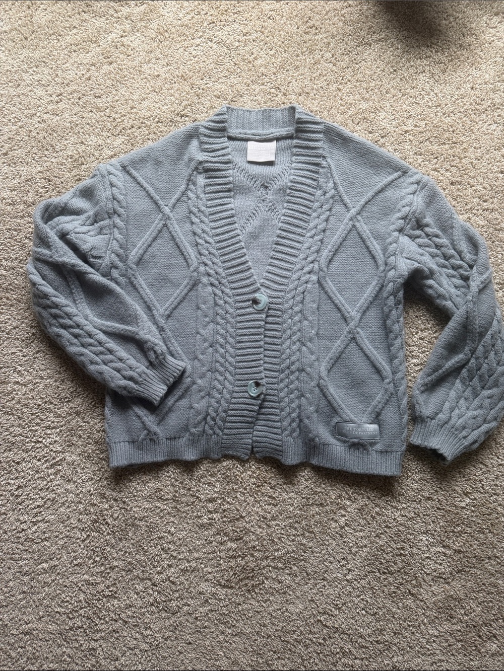 Taylor Swift Cable Knit V-Neck Button Front Women's Sweater m